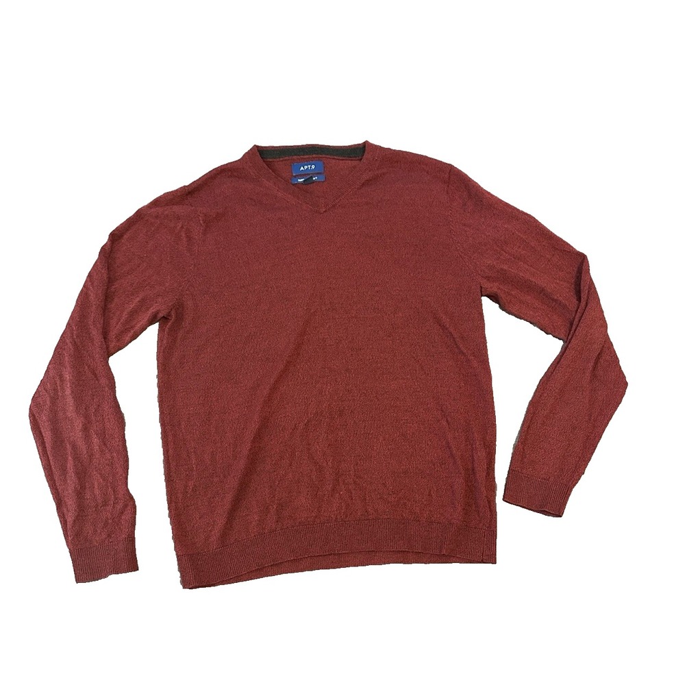 Merino Wool Blend Red Soft Mens Sweater M Quiet Luxury Minimalist Preppy Casual